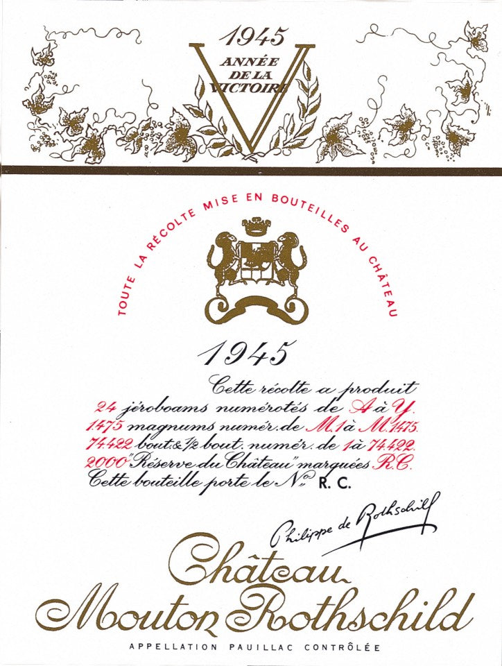 Mouton Rothschild 1945 Label