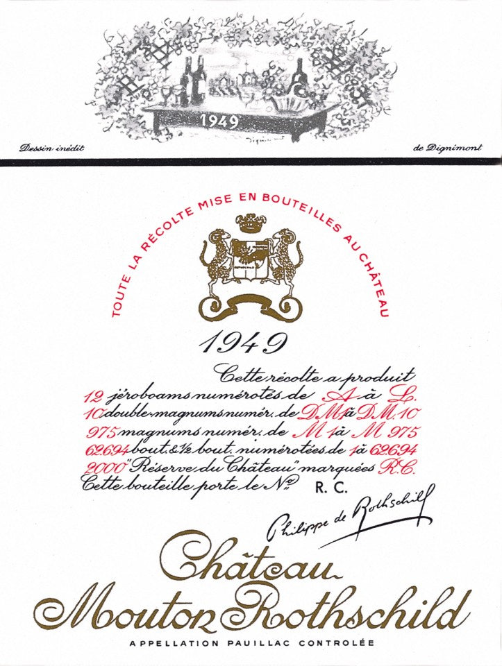 Mouton Rothschild 1949 Label by André Dignimont