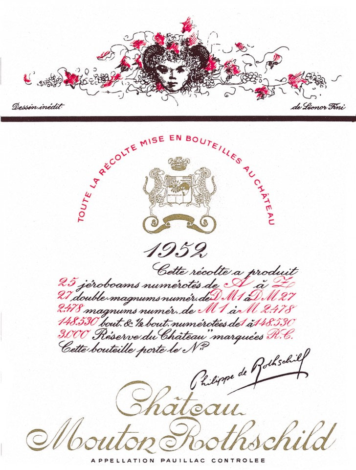 Mouton Rothschild 1952 Label by Léonor Fini