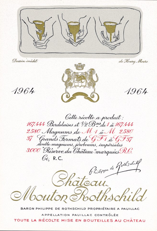 Mouton Rothschild 1964 Label by Henry Moore