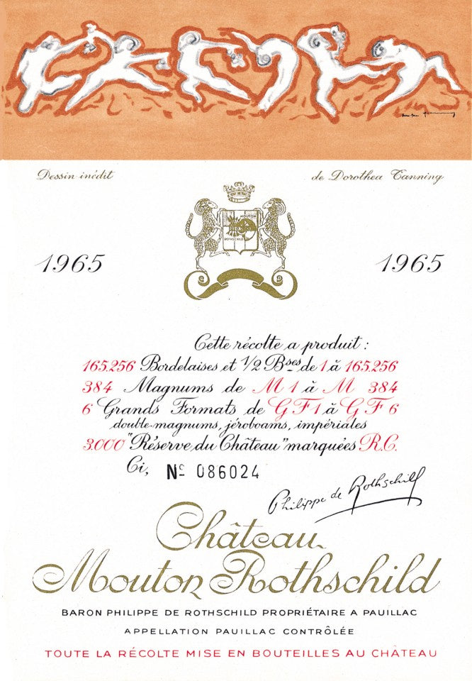 Mouton Rothschild 1965 Label by Dorothea Tanning