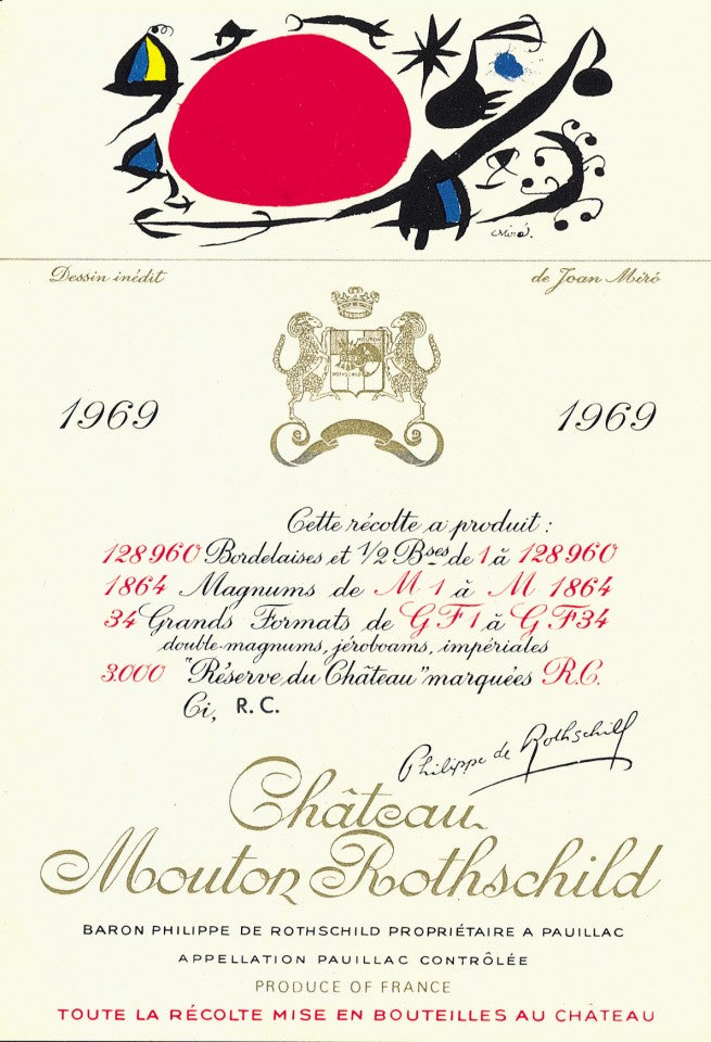 Mouton Rothschild 1969 Label by Joan Miró