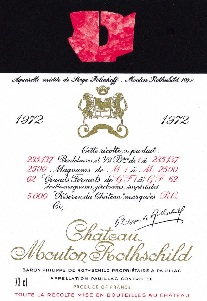 Mouton Rothschild 1972 Label by Serge Poliakoff
