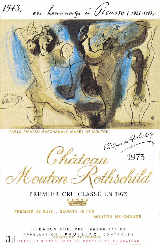Mouton Rothschild 1973 Label, Hommage à Picasso