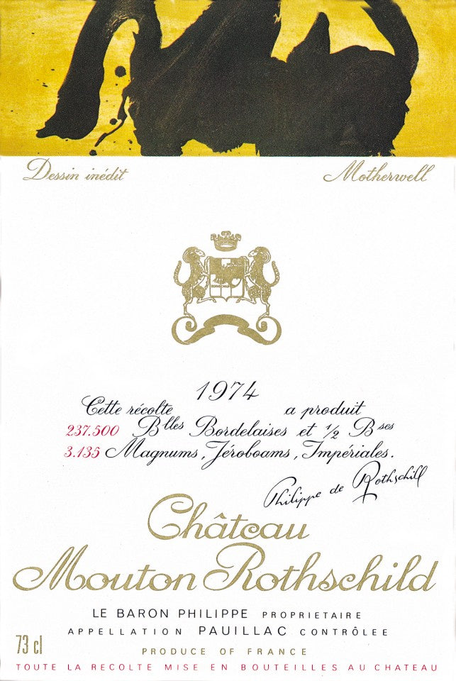 Mouton Rothschild 1974 Label by Robert Motherwell