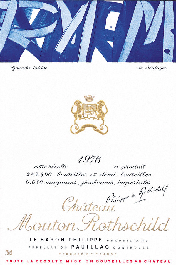 Mouton Rothschild 1976 Label by Pierre Soulages