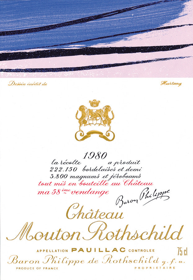 Mouton Rothschild 1980 Label by Hans Hartung