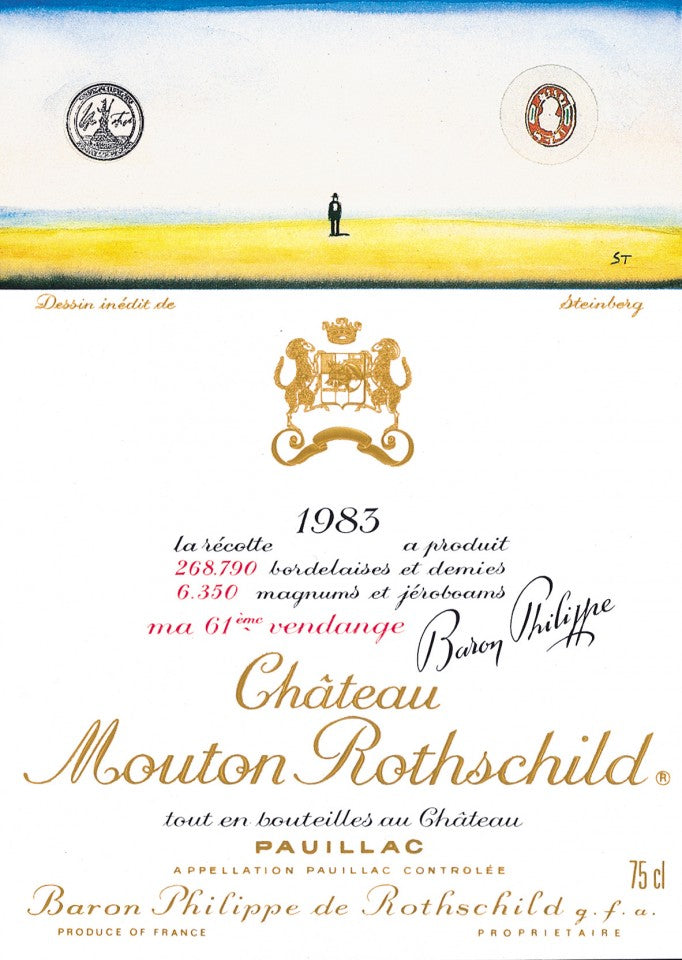 Mouton Rothschild 1983 Label by Saul Steinberg
