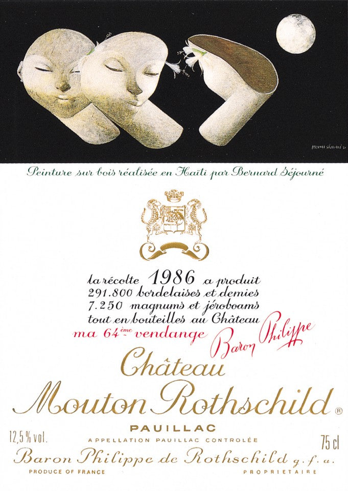 Mouton Rothschild 1986 Label by Bernard Séjourné